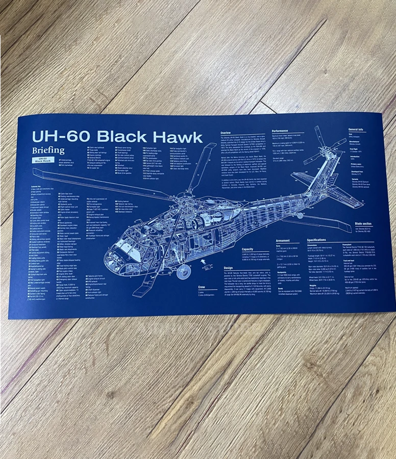 UH-60 Black Hawk helicopter Poster Blueprint