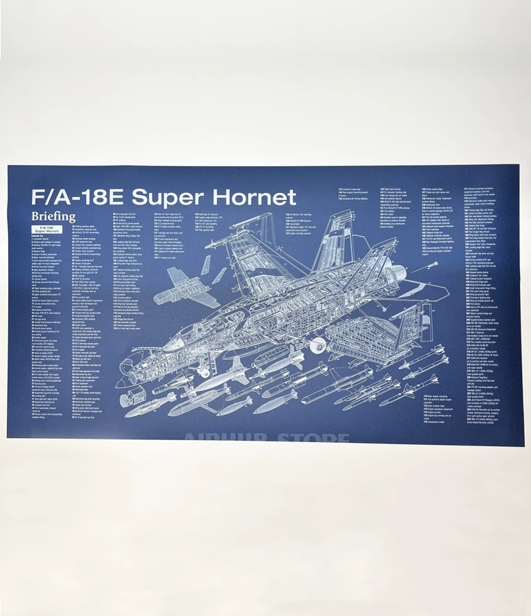 Fighter jet F/A-18E Super Hornet Poster Blueprint