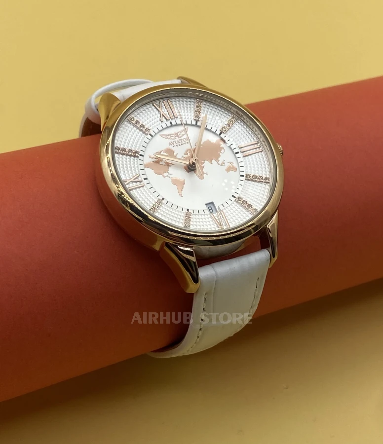 AVIATOR F-Series Gold world white watch