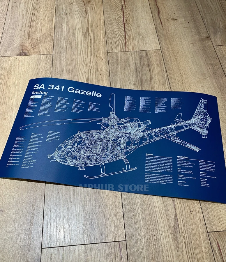 SA 341 Gazelle Poster Blueprint
