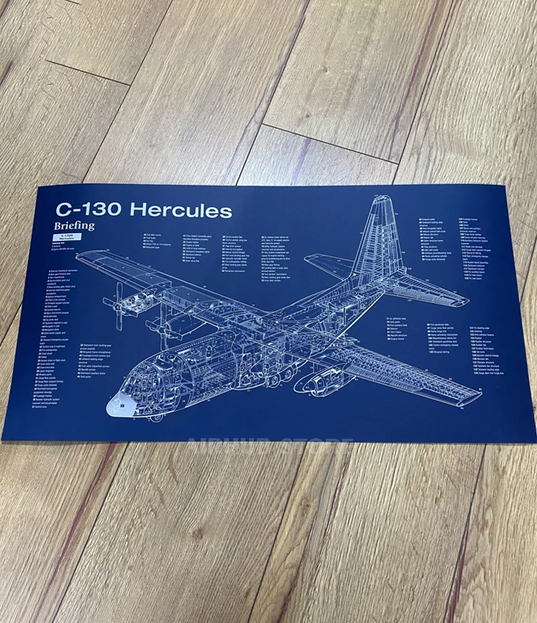 C-130 Hercules airplane Poster Blueprint