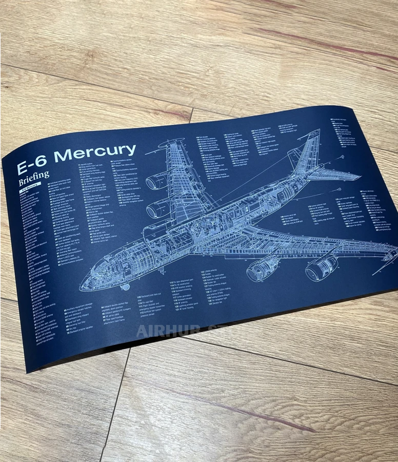 E-6 Mercury airplane Poster Blueprint
