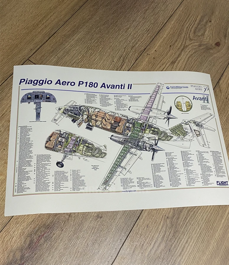 Piaggio Aero P180 Avanti II airplane poster