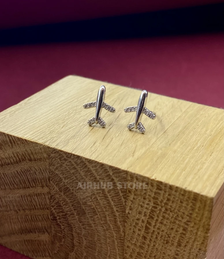 Airplane zirconia Earrings