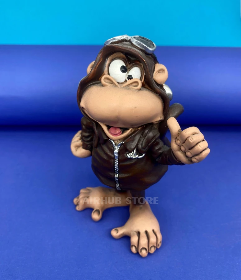 Monkey aviator statuette
