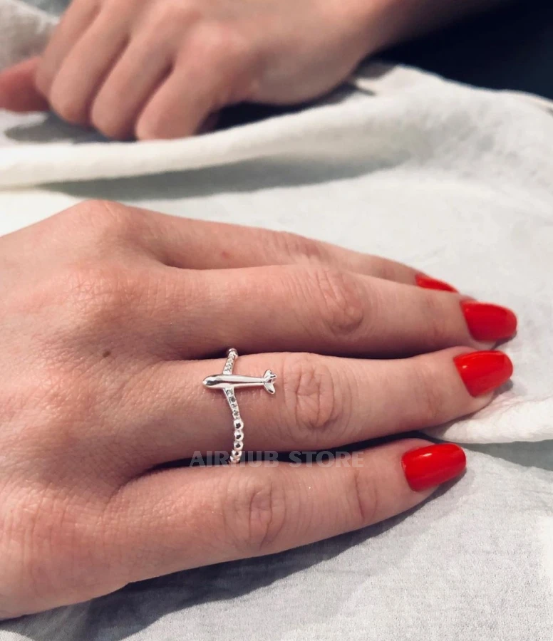 Airplane and balls Ring