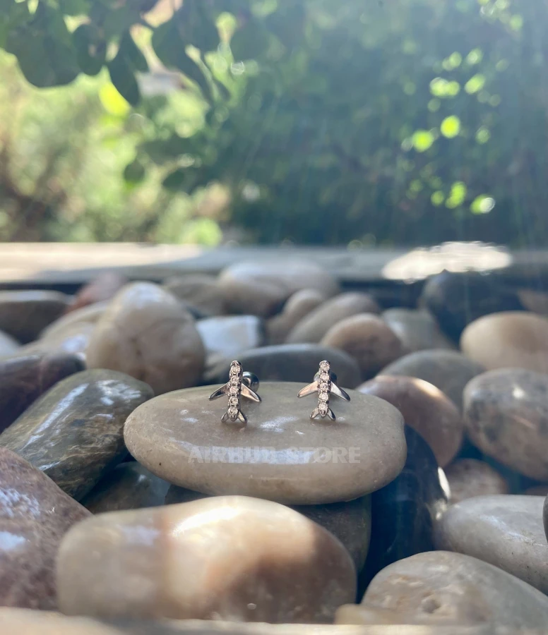 Miniature airplane earrings