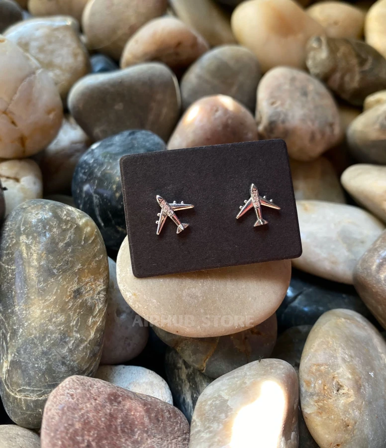 Airplane with turbines earrings