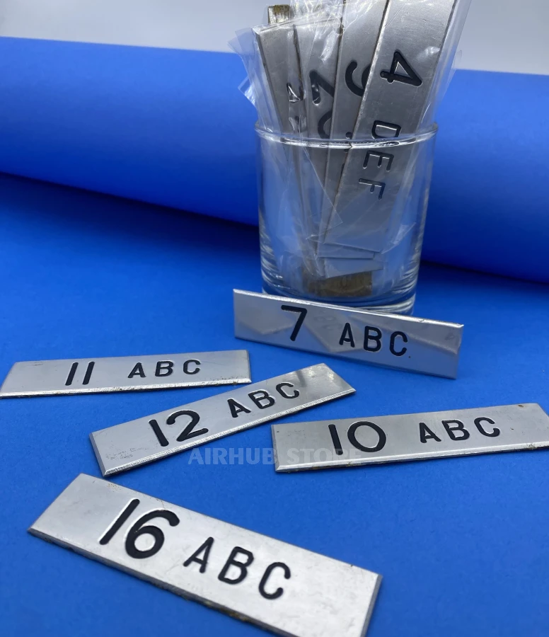 Original passenger seat plates from a YAK-42 aircraft