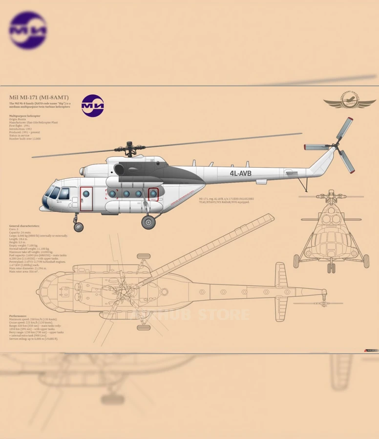 Helicopter MI-171 (MI-8AMT) Poster