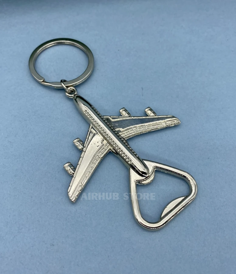 Airplane keychain bottle opener