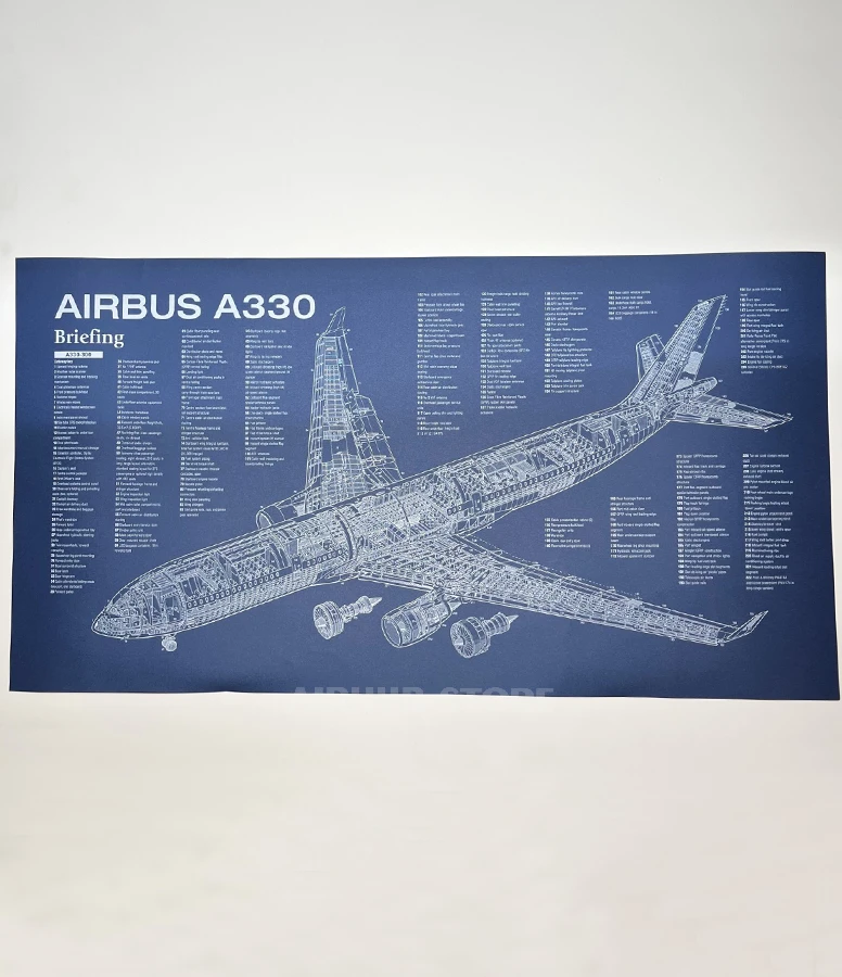 Airbus A330 airplane Poster Blueprint