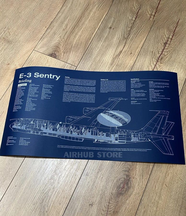 E-3 Sentry airplane Poster Blueprint