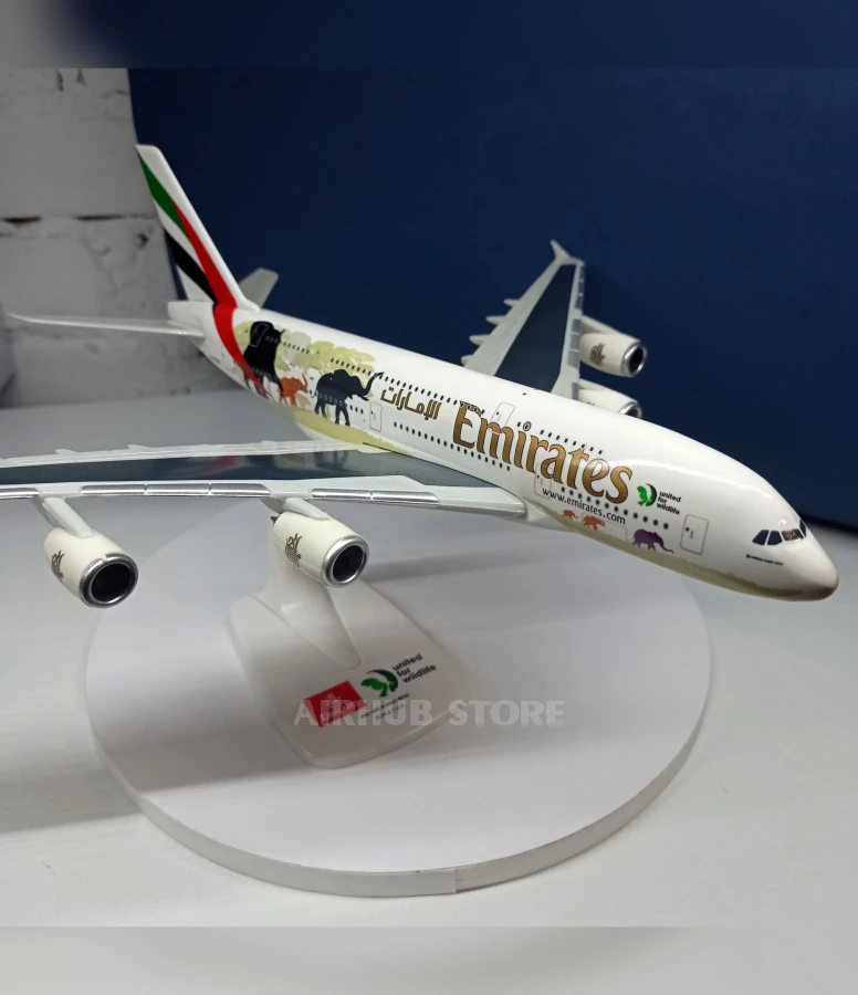 Aircraft Model Airbus A380-800 Emirates United For Wildlife 1:250