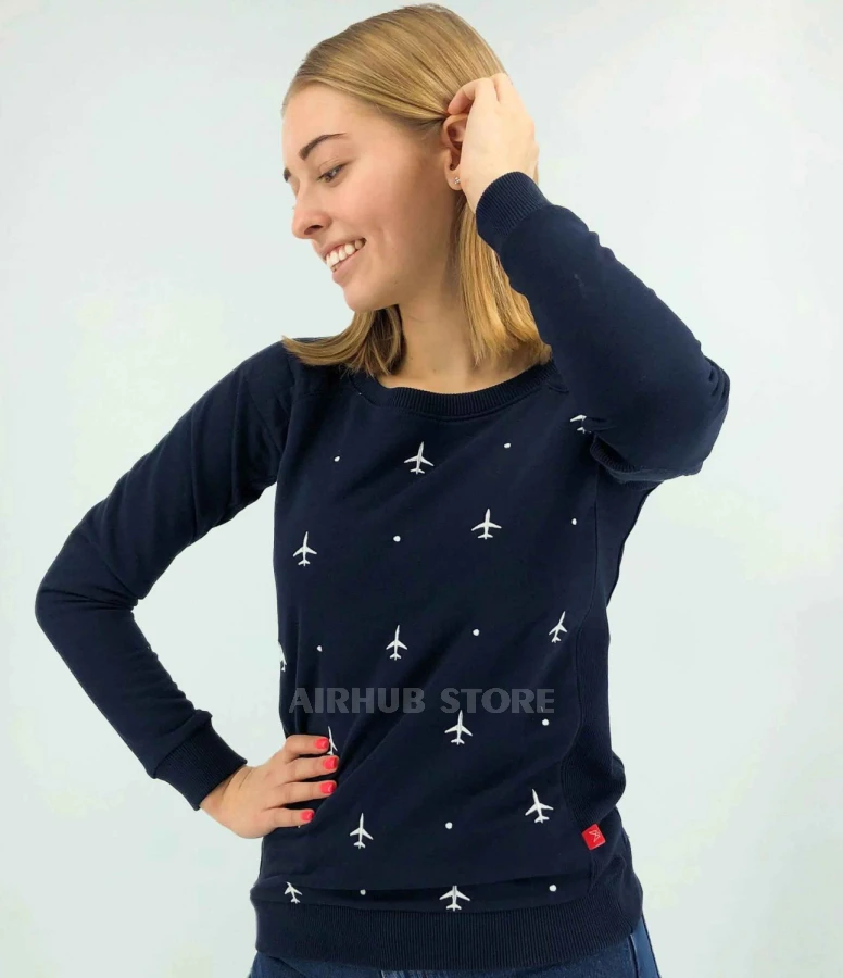 Sweatshirt aviation pattern dark blue
