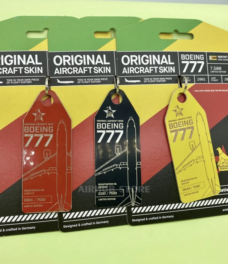 Boeing 777 Air Zimbabwe N661WT Keychain