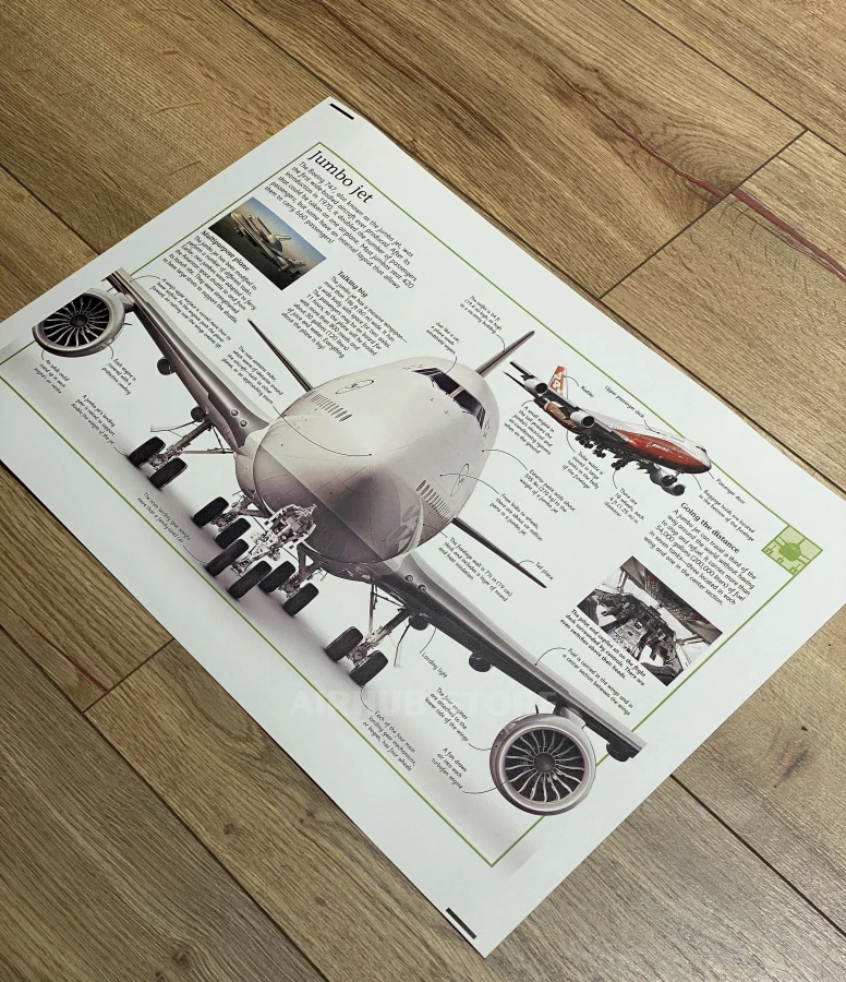 Boeing B747 jumbo jet airplane poster