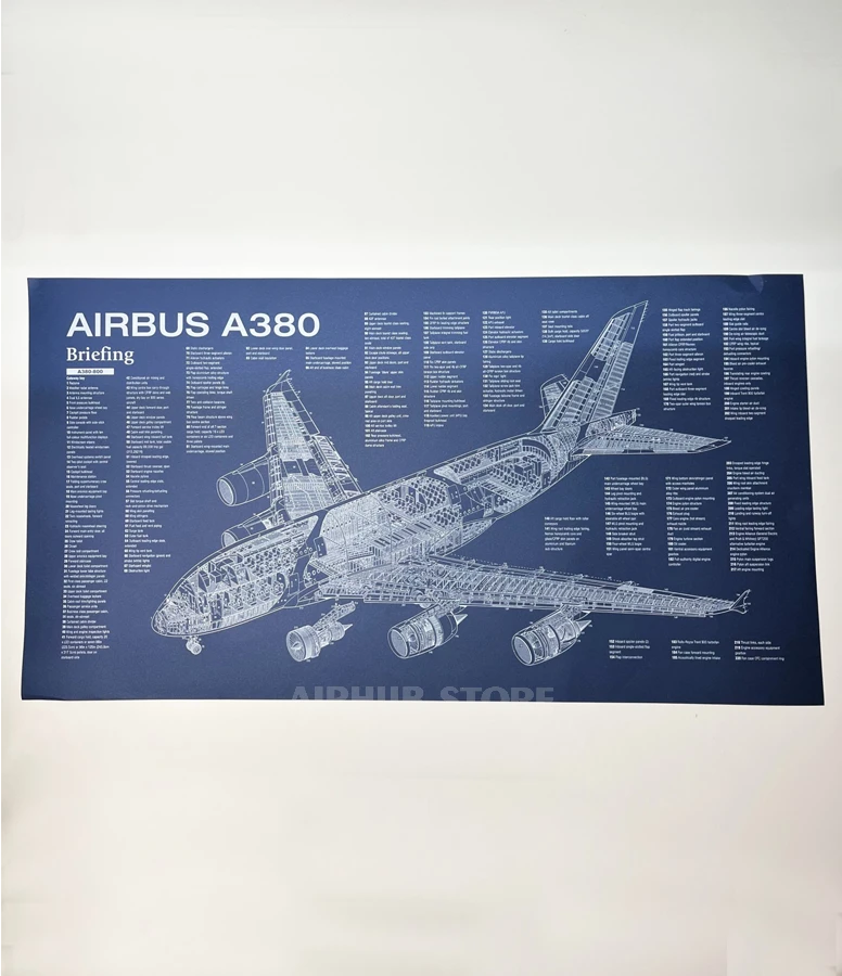 Airbus A380 airplane Poster Blueprint