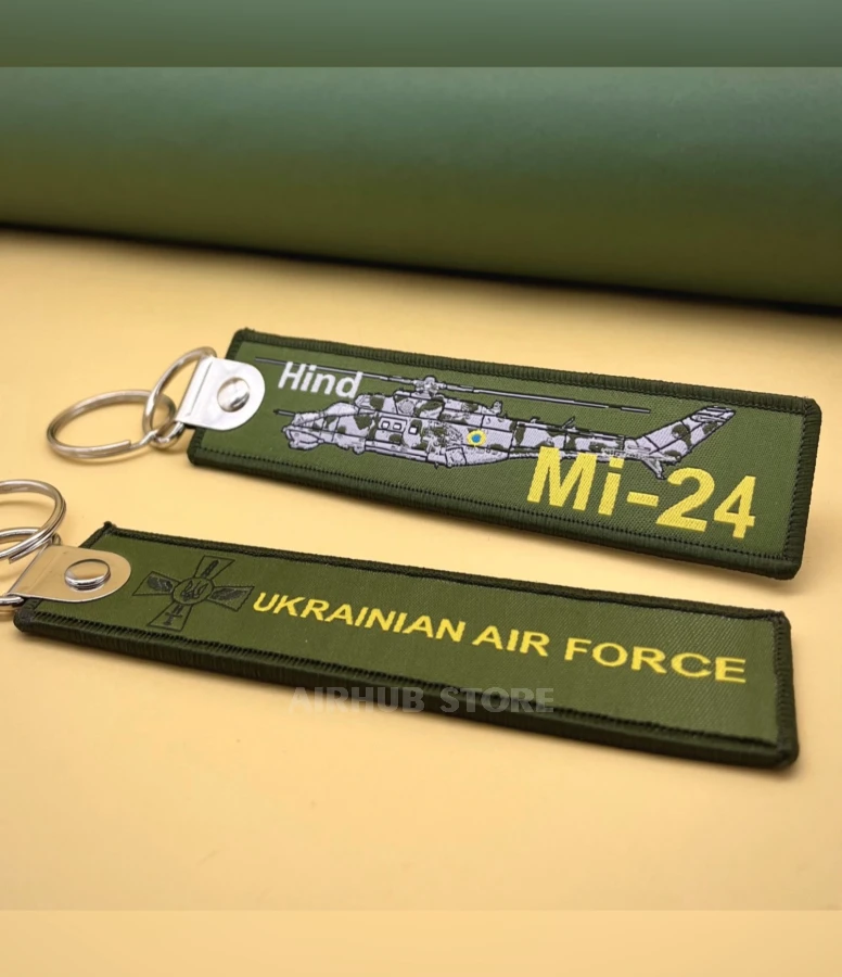 Ukrainian Air Force MI-24 Hind Keychain