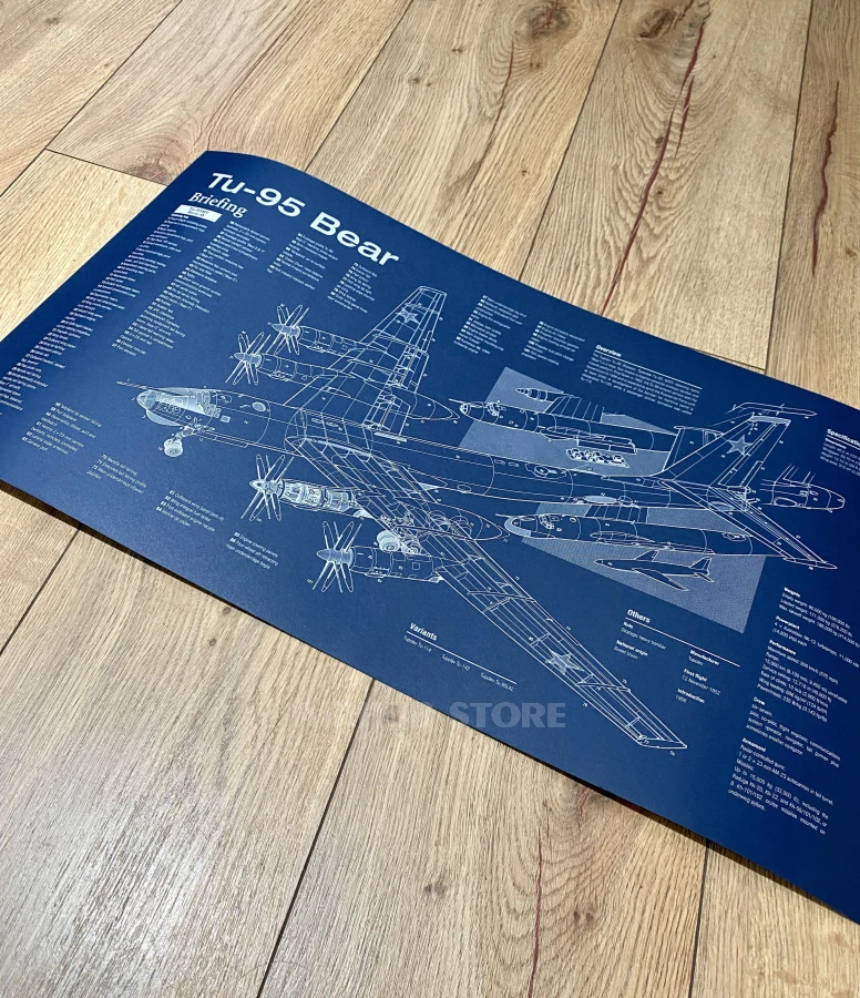 Tu-95 Bear Poster Blueprint