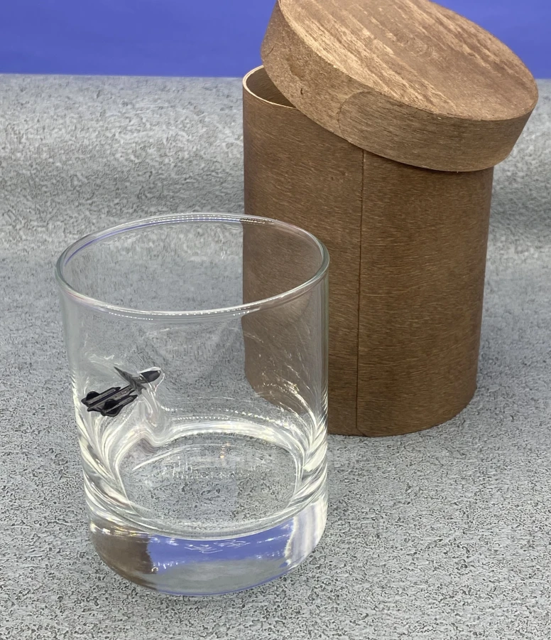 Glass with an SR-71 Blackbird