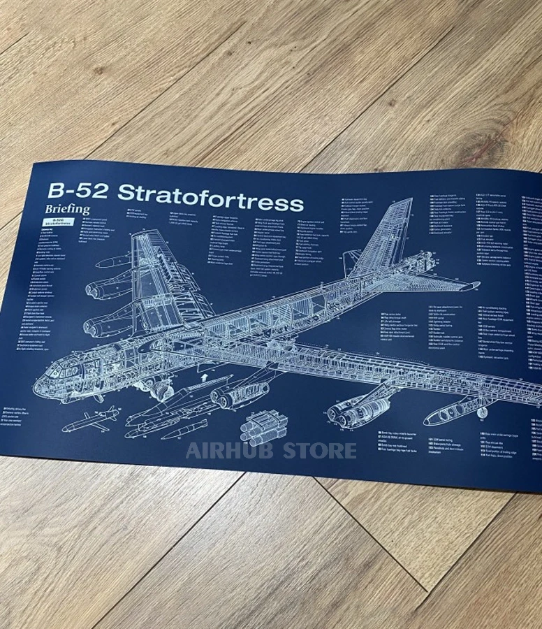 B-52 Stratofortress bomber Poster Blueprint
