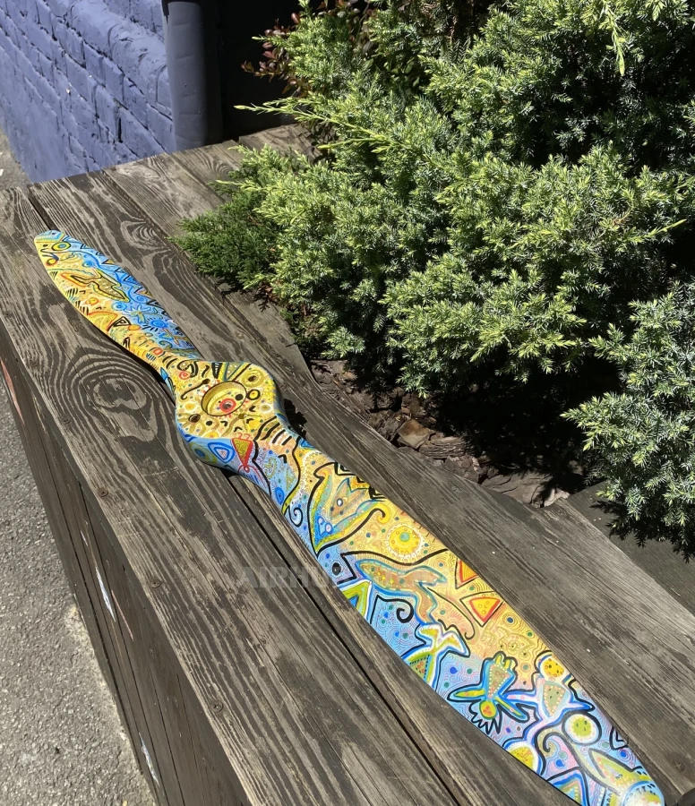 The original UAV propeller is hand-painted