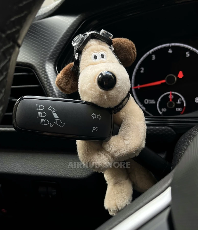 Dog Aviator in a car